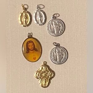 Vintage Medals. Pre-loved. Goldtone And Silvertone. Lot Of 6.